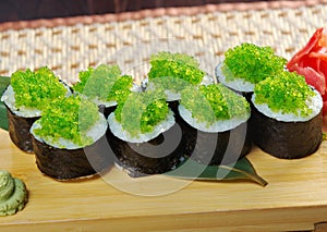 Tobiko (flying fish roe) Gunkan Maki Sushi