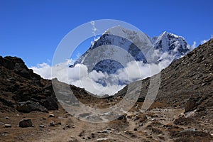 Tobuche and Cholatse seen from Lobuche, Sagarmatha National Park