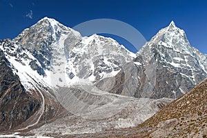 Tobuche and Taboche mountain peaks in Himalayas