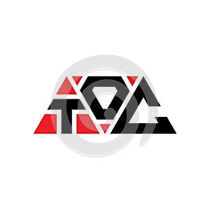 TOC triangle letter logo design with triangle shape. TOC triangle logo design monogram. TOC triangle vector logo template with red