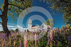 Tocksfors, Sweden. Tocksmarks Church In Sunny Summer Day