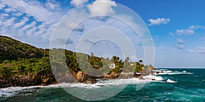 Toco Trinidad and Tobago West Indies rough sea beach cliff edge panorama photo