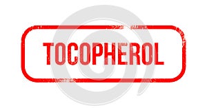 Tocopherol - red grunge rubber, stamp