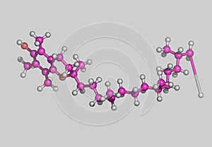 Tocopherol Vitamin E molecular model