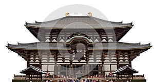 Todai Ji, a a Buddhist temple in nara Japan isolated on white background