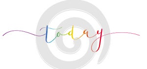 TODAY colorful brush calligraphy banner