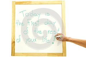 Today is the first day of the rest of your life