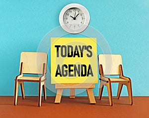 Today\'s agenda is shown using the text