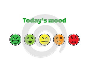 Today’s mood, emoji silhouette illustration, vector.