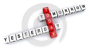 Today yesterday tomorrow word blocks