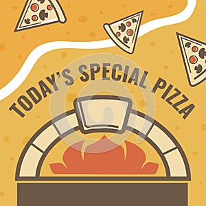 Todays special pizza in pizzeria house promotion