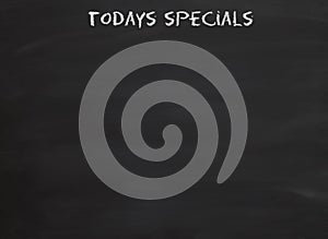 Todays specials on blackboard photo