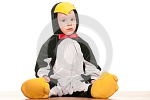 Toddler as a little penguin