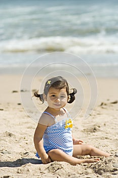 Toddler At Beach