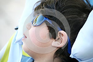 Toddler boy with sunglasses