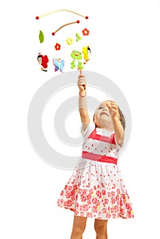 Toddler catch wooden carousel items