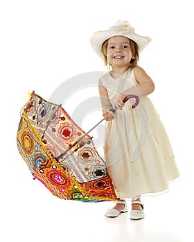 Toddler with Coloful Parasol