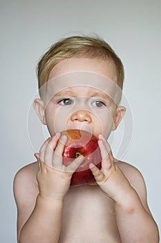 Toddler Eating Apple