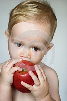 Toddler Eating Apple