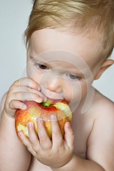 Toddler Eating Apple