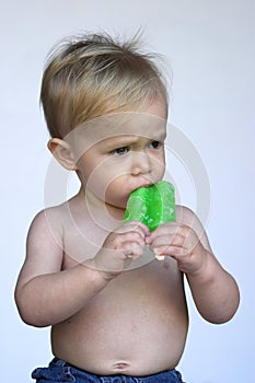 Toddler Eating Popsicle