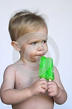 Toddler Eating Popsicle