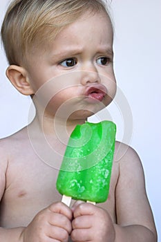 Toddler Eating Popsicle