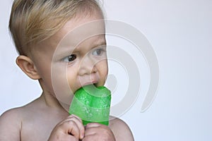 Toddler Eating Popsicle