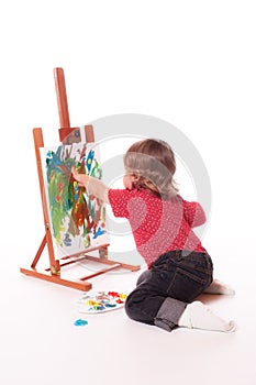 Toddler finger painting