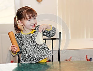 Toddler Girl Proud of Her Tortilla