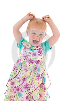 Toddler girl in summer dress