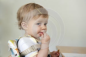 Toddler with hand , foot and mouth disease