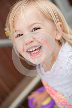 Toddler laughing photo