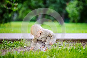 Toddler playing at the park