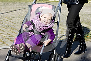 Toddler in pram