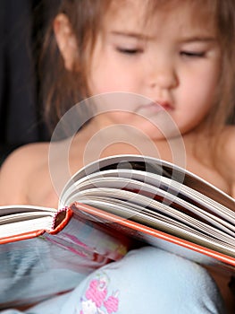 Toddler Reading a Book