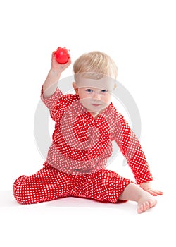 Toddler in red pajama