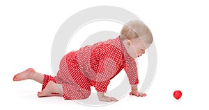 Toddler in red pajama
