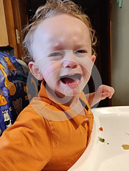 Toddler temper tantrum about food