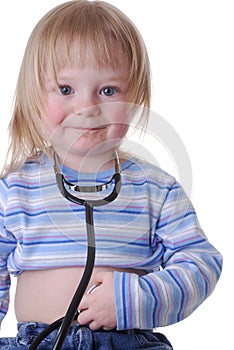 Toddler Wearing A Stethoscope