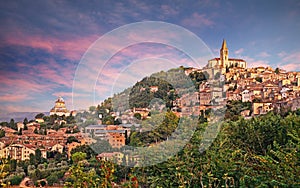 Todi, Perugia, Umbria, Italy: landscape at dawn of the medieval photo