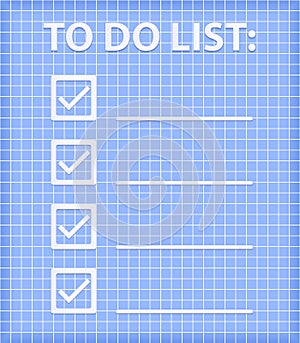 ToDo List on Blue Checked Sheet photo