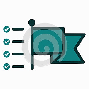 Todo list and goal target achievement flat icon design. Can be used for business app and web icons