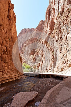 Todra Gorge, a canyon in the High Atlas Mountains in Morocco, near the town of Tinerhir.
