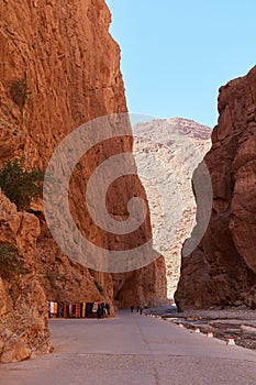 Todra Gorge, a canyon in the High Atlas Mountains in Morocco, near the town of Tinerhir.