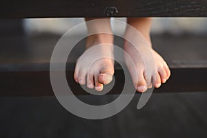 Toe of Barefoot Girl
