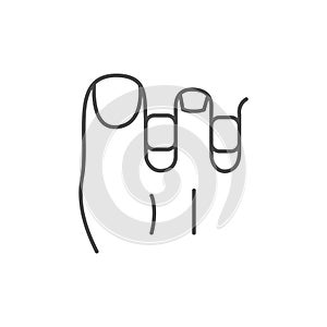 Toe separator line outline icon