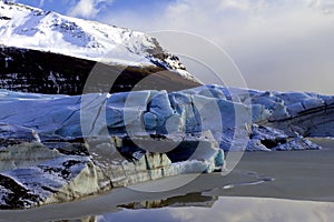 The Toe of Svinafellsjokull Glacier and Svinafellsheidi Mountain, Skaftafell, Iceland.