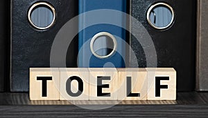 TOEFL - words from wooden blocks with letters