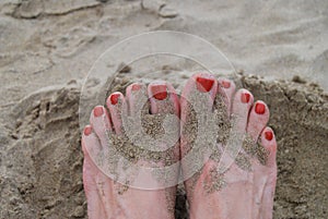 Toes in Beach Sand